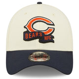 Men's Chicago Bears New Era Cream/Navy 2022 Sideline 39THIRTY 2-Tone Flex Hat
