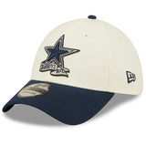Men's Dallas Cowboys New Era Cream/Navy 2022 Sideline 39THIRTY 2-Tone Flex Hat