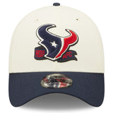 Men's Houston Texans New Era Cream/Navy 2022 Sideline 39THIRTY 2-Tone Flex Hat