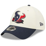 Men's Houston Texans New Era Cream/Navy 2022 Sideline 39THIRTY 2-Tone Flex Hat