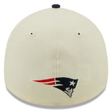 Men's New England Patriots New Era Cream/Navy 2022 Sideline 39THIRTY 2-Tone Flex Hat