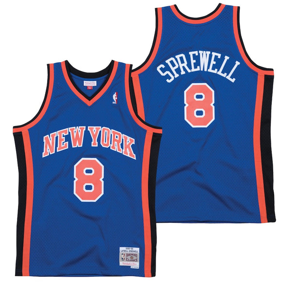 Men's Mitchell & Ness Latrell Sprewell Blue New York Knicks 1998-99 Ha –  Bleacher Bum Collectibles