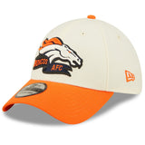 Men's Denver Broncos New Era Cream/Orange 2022 Sideline 39THIRTY 2-Tone Flex Hat