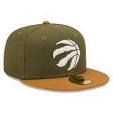 Men's New Era Olive/Brown Toronto Raptors NBA Basketball Two-Tone 59FIFTY Fitted Hat