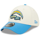 Men's Los Angeles Chargers New Era Cream/Powder Blue 2022 Sideline 39THIRTY 2-Tone Flex Hat