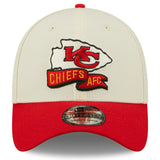 Men's Kansas City Chiefs New Era Cream/Red 2022 Sideline 39THIRTY 2-Tone Flex Hat