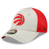 Men's New Era Heather Gray/Red Toronto Raptors Active 9FORTY Stretch-Snapback Hat