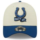Men's Indianapolis Colts New Era Cream/Royal 2022 Sideline 39THIRTY 2-Tone Flex Hat