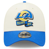 Men's Los Angeles Rams New Era Cream/Royal 2022 Sideline 39THIRTY 2-Tone Flex Hat