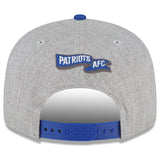 Men's New England Patriots New Era Gray/Royal 2022 Sideline 9FIFTY Historic Snapback Hat