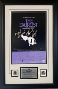 The Exorcist Reprint 12x18 Movie Poster Signed Linda Blair With Inscription "Sweet Dreams" - Framed