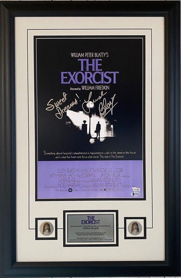 The Exorcist Reprint 12x18 Movie Poster Signed Linda Blair With Inscription 