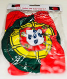 National Team Portugal Euro European Cup of Soccer Football Polyester Car Mirror Cover - Country Colours