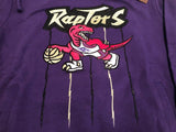 Men's Toronto Raptors Mitchell & Ness Purple Gold Strike Hardwood Classics Retro Logo Sweatshirt
