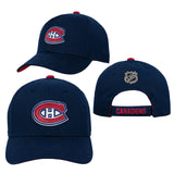 Kids Montreal Canadiens Basic Logo NHL Hockey Structured Adjustable Hat Cap