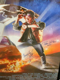 Back to The Future Reprint Movie Poster Signed Fox Lloyd Thompson Wilson 4 Autos - Framed