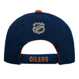 Kids Edmonton Oilers Basic Logo NHL Hockey Structured Adjustable Hat Cap
