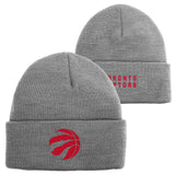 Kids Toronto Raptors NBA Basketball Heathered Gray Cuffed Knit Beanie Toque Hat Cap