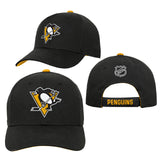 Youth Pittsburgh Penguins Black Basic Structured Adjustable NHL Hockey Hat Cap