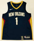 New Orleans Pelicans Zion Williamson Autographed Fanatics Authentic Nike Navy Swingman Jersey