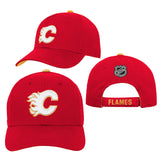 Youth Calgary Flames Red Basic Structured Adjustable NHL Hockey Hat Cap