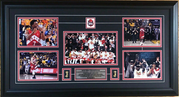 Toronto Raptors 2019 NBA Champions Various Pictures of Player Collage Framed with Pins and Plate - Bleacher Bum Collectibles, Toronto Blue Jays, NHL , MLB, Toronto Maple Leafs, Hat, Cap, Jersey, Hoodie, T Shirt, NFL, NBA, Toronto Raptors