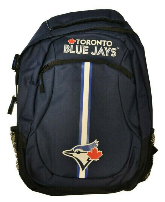 Toronto Blue Jays Action Stripe Pack Backpack Bag Made By Forever Collectibles - Bleacher Bum Collectibles, Toronto Blue Jays, NHL , MLB, Toronto Maple Leafs, Hat, Cap, Jersey, Hoodie, T Shirt, NFL, NBA, Toronto Raptors