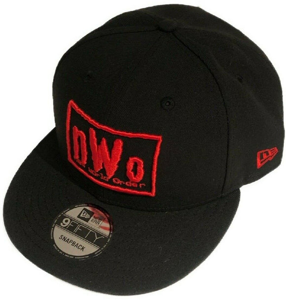 NWO New World Order Wolfpack WWE Wrestling New Era 9Fifty Adjustable Snapback Black Red Hat Cap