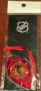 Chicago Blackhawks NHL Hockey Sparkle with Satin Ribbon Christmas Tree Ornament