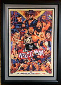 WWE Wrestlemania 36 Collage 24x36 Print 28x40 Framed Lithograph - Limited Edition