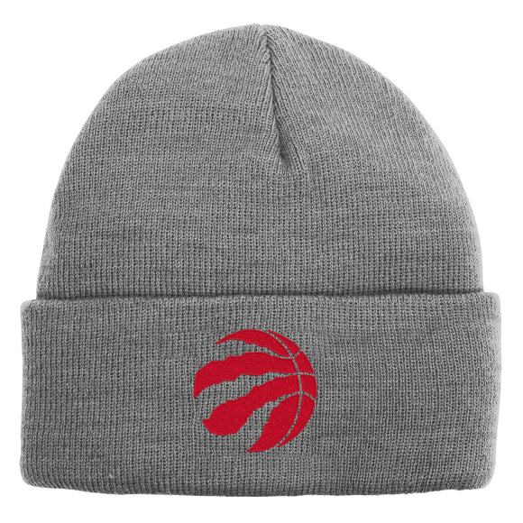 Youth Toronto Raptors NBA Basketball Heathered Gray Cuffed Knit Beanie Toque Hat Cap