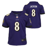 Child Nike Lamar Jackson Purple Baltimore Ravens Game NFL Home Football Jersey