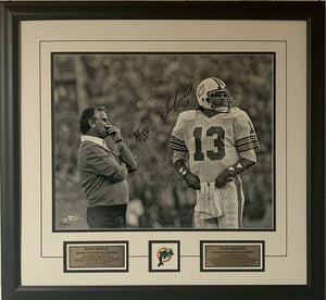 Dan Marino & Don Shula Miami Dolphins Autographed 16" x 20" Dual Signed Photo Framed with Plaques