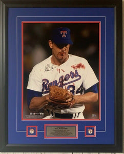 Nolan Ryan Texas Rangers Autographed 16" x 20" Blood on the Jersey Photo Framed with Plaques