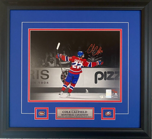 Cole Caufield Montreal Canadiens Signed 11x14 Spotlight Photo Limited Edition out of 122 - Framed