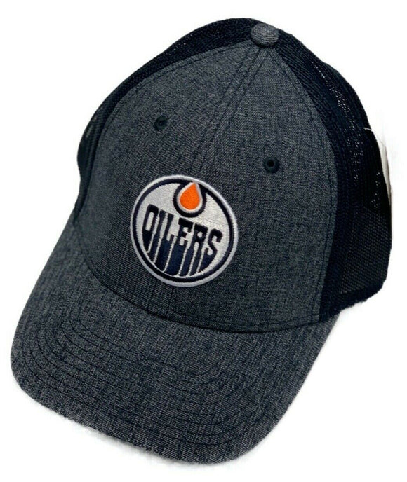 Men's Edmonton Oilers American Needle NHL Heathered Ploy Stretch Tonal Hat Cap - Multiple Sizes