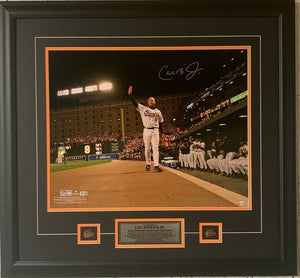 Cal Ripken Jr Baltimore Orioles Autographed 16" x 20" Farewell Photo Framed with Plaque