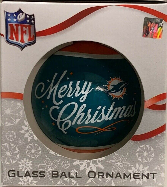 Miami Dolphins Shatter Proof Single Ball Christmas Ornament NFL Football