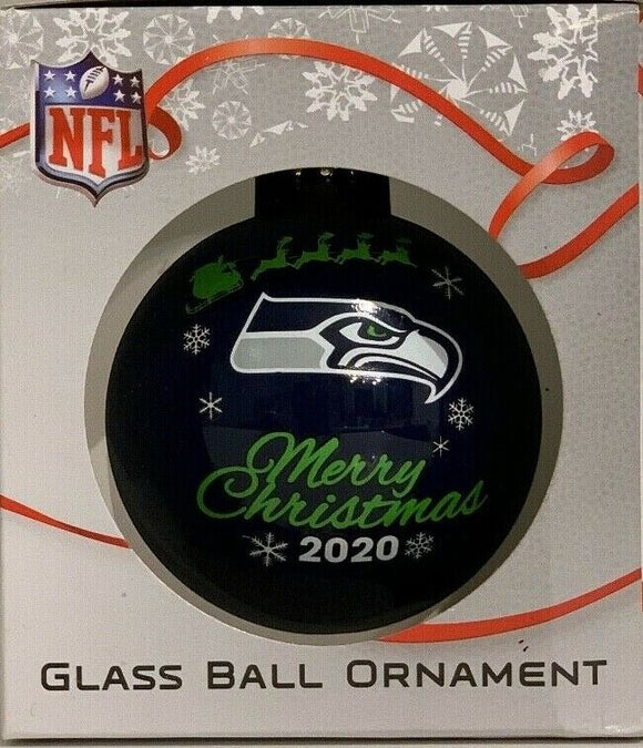 Seattle Seahawks Shatter Proof Single Ball Christmas Ornament NFL Football