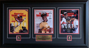 Toronto Raptors 2019 NBA Champions 3 Sports Illustrated Covers Framed with Pins and Plate - Bleacher Bum Collectibles, Toronto Blue Jays, NHL , MLB, Toronto Maple Leafs, Hat, Cap, Jersey, Hoodie, T Shirt, NFL, NBA, Toronto Raptors