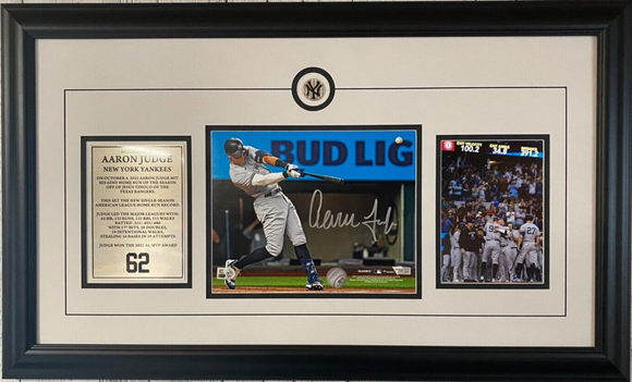 Fanatics Authentic Aaron Judge New York Yankees American League Home Run Record Autographed 8'' x 10'' Photograph - Framed