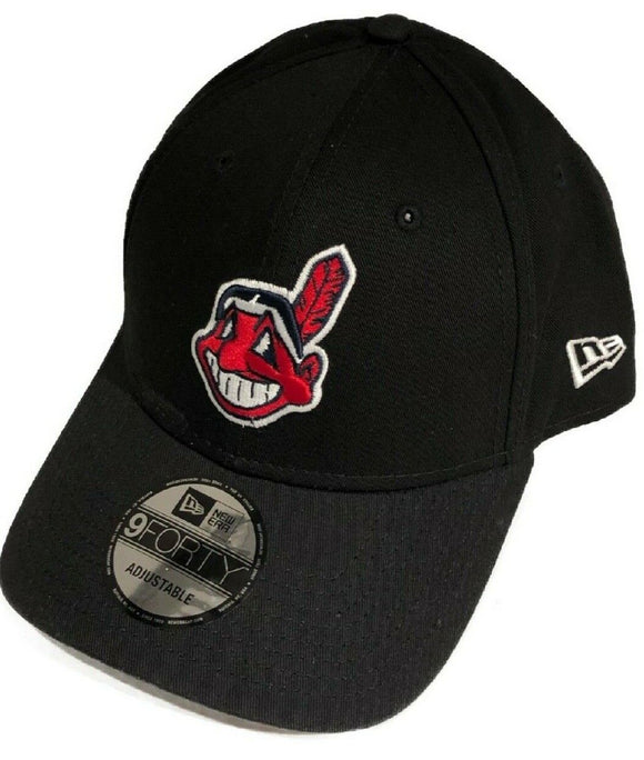 Men's New Era Cleveland Indians Black MLB Baseball 9FORTY Snapback Adjustable Hat