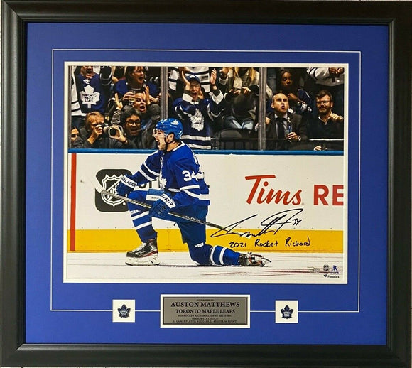 Auston Matthews Toronto Maple Leafs Autographed Framed 16