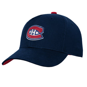 Kids Montreal Canadiens Basic Logo NHL Hockey Structured Adjustable Hat Cap
