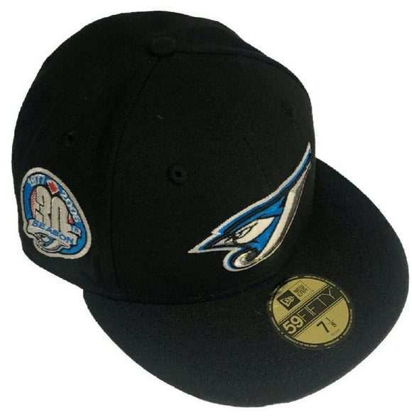 New Era 59Fifty Men Boys Hat Toronto Blue Jays Alternate Bird Black Fitted  Cap