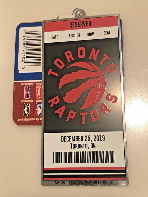 Toronto Raptors NBA Basketball Metal Ticket Xmas Date Christmas Tree Ornament - Bleacher Bum Collectibles, Toronto Blue Jays, NHL , MLB, Toronto Maple Leafs, Hat, Cap, Jersey, Hoodie, T Shirt, NFL, NBA, Toronto Raptors