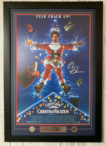 Chevy Chase National Lampoon's Christmas Vacation Autographed 20" X 24" Movie Poster  - Framed
