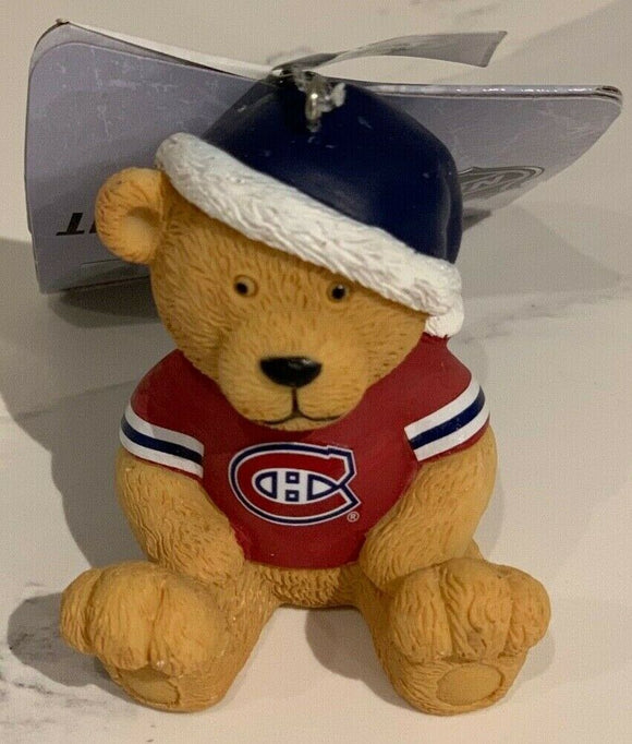 Montreal Canadiens NHL Hockey Resin Teddy Bear Christmas Tree Ornament
