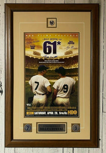 61* New York Yankees Baseball Reprint 11x17 Movie Poster Signed Billy Crystal - Framed 16x26