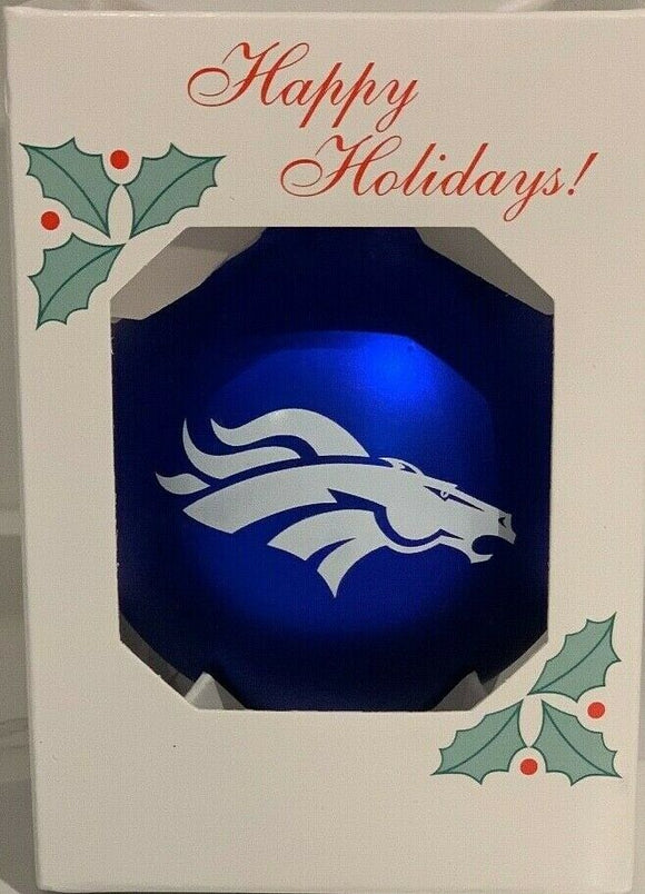 Denver Broncos Blue Shatter Proof Single Ball Christmas Ornament NFL Football